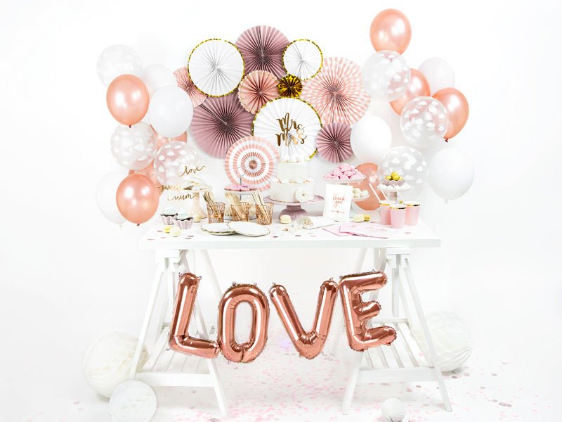 Folie Ballon Letter O Rose Goud Leeg 35cm van Partydeco koop je bij Partywinkel