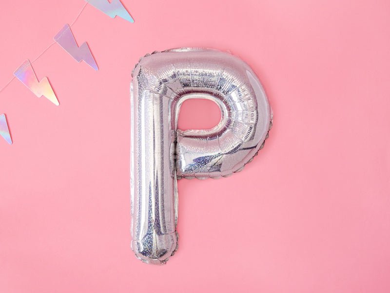 Folie Ballon Letter P Holografisch Leeg 35cm van Partydeco koop je bij Partywinkel