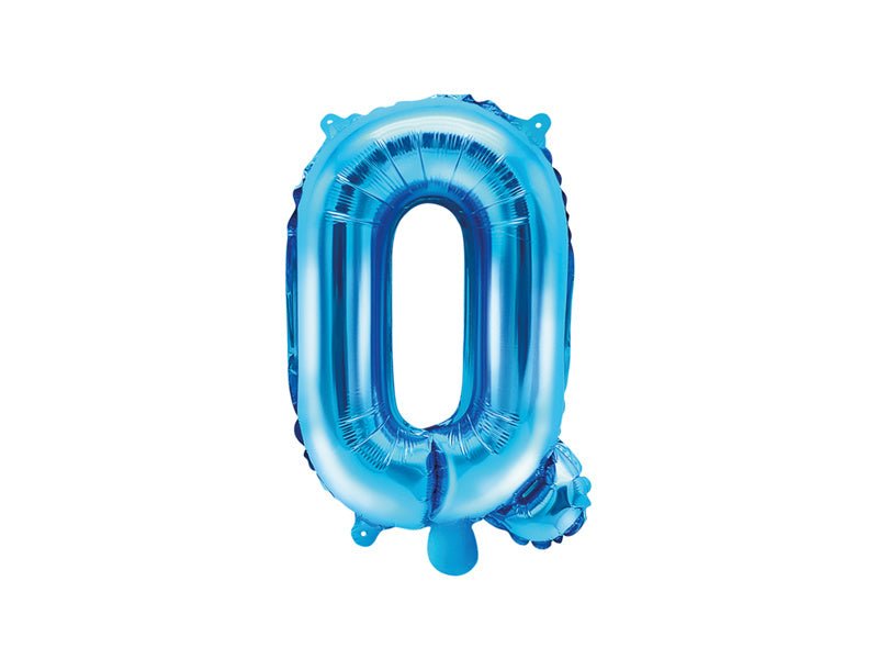 Folie Ballon Letter Q Blauw Leeg 35cm van Partydeco koop je bij Partywinkel