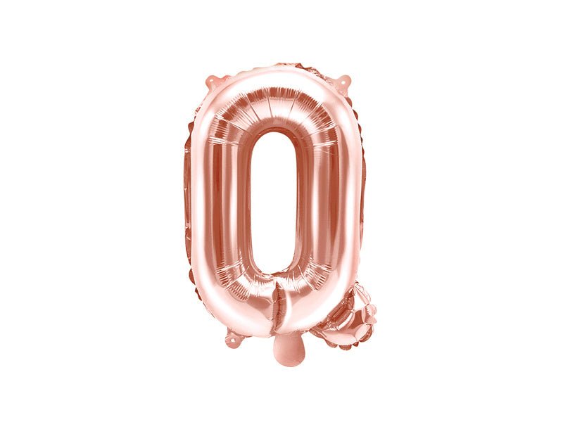 Folie Ballon Letter Q Rose Goud Leeg 35cm van Partydeco koop je bij Partywinkel
