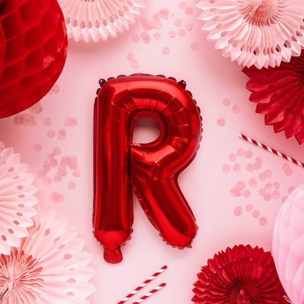 Folie Ballon Letter R Rood Leeg 35cm van Partydeco koop je bij Partywinkel