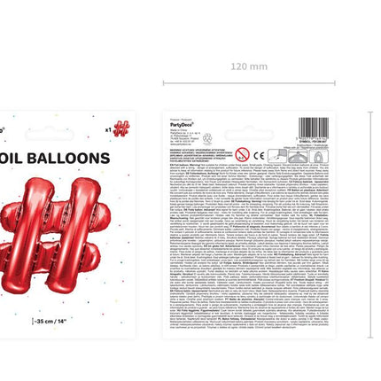Folie Ballon Letter  Rood Leeg 35cm van Partydeco koop je bij Partywinkel