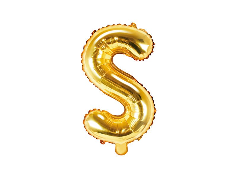 Folie Ballon Letter S Goud Leeg 35cm van Partydeco koop je bij Partywinkel