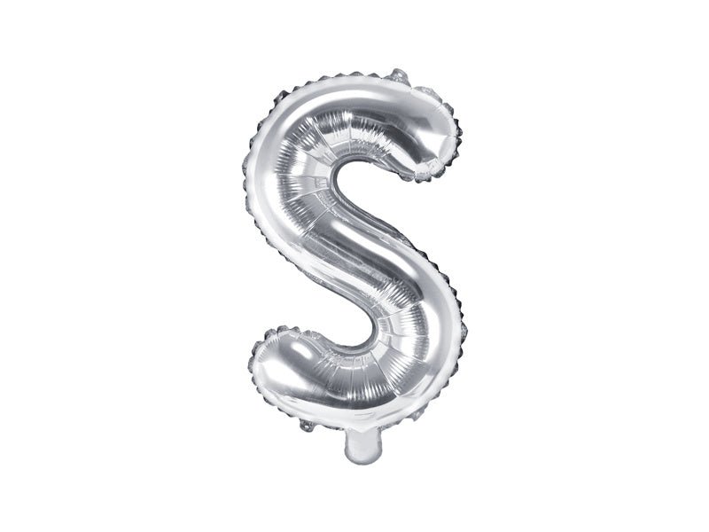 Folie Ballon Letter S Zilver Leeg 35cm van Partydeco koop je bij Partywinkel