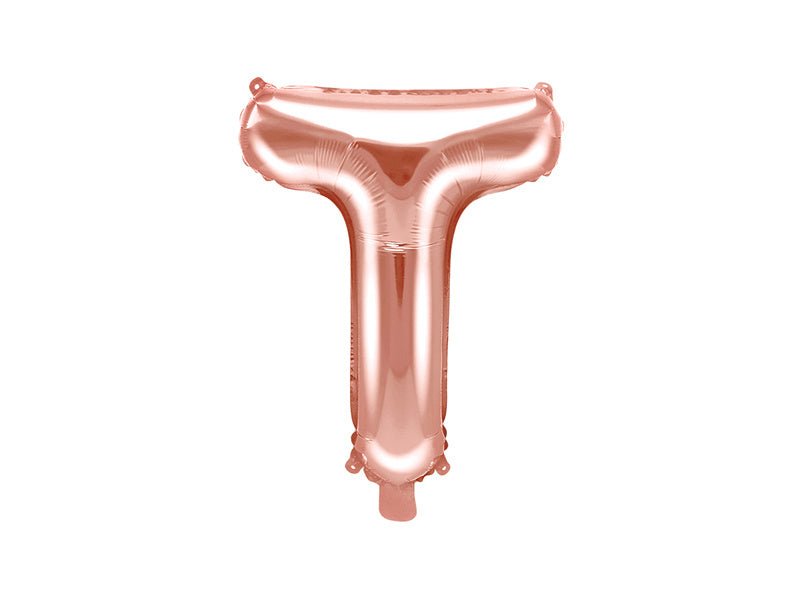 Folie Ballon Letter T Rose Goud Leeg 35cm van Partydeco koop je bij Partywinkel