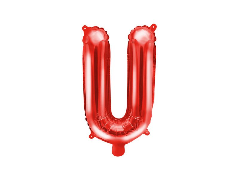 Folie Ballon Letter U Rood Leeg 35cm van Partydeco koop je bij Partywinkel