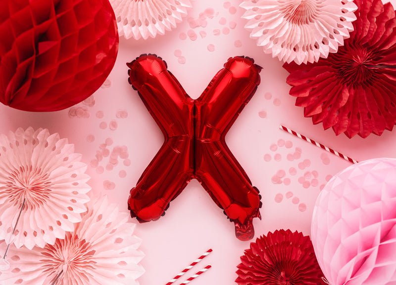 Folie Ballon Letter X Rood Leeg 35cm van Partydeco koop je bij Partywinkel