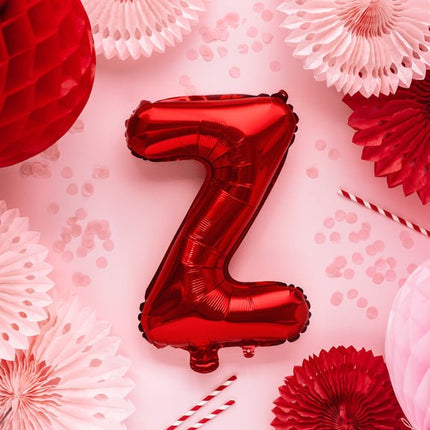 Folie Ballon Letter Z Rood Leeg 35cm van Partydeco koop je bij Partywinkel