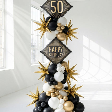 Folie Helium Ballon 50 Jaar Zwart Goud 46cm Leeg van Partydeco koop je bij Partywinkel