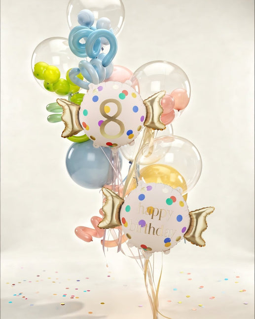 Folieballon Candy Happy Birthday, 61x37 cm, mix van Partydeco koop je bij Partywinkel