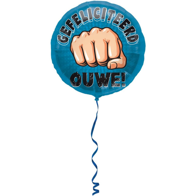 Folieballon 'Gefeliciteerd ouwe' - 45cm van Folat koop je bij Partywinkel