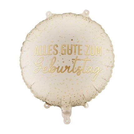 Folieballon rond ‘'Alles Gute Zum Geburtstag’', 35x35 cm, mix van Partydeco koop je bij Partywinkel