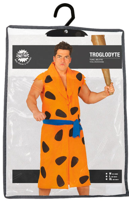 Fred Flintstone Kostuum Zwart Oranje Heren - Partywinkel - 8434077809860