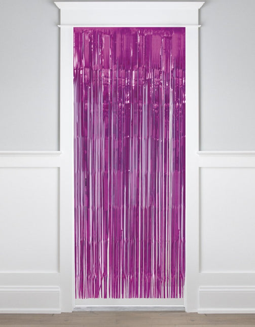 Fuchsia Deurgordijn Metallic 2m van Unique koop je bij Partywinkel