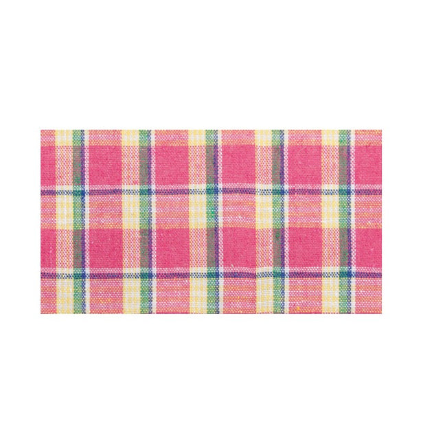CINTA DE MESA DE LINO FUCSIA MADRÁS 10 CM X 5 M