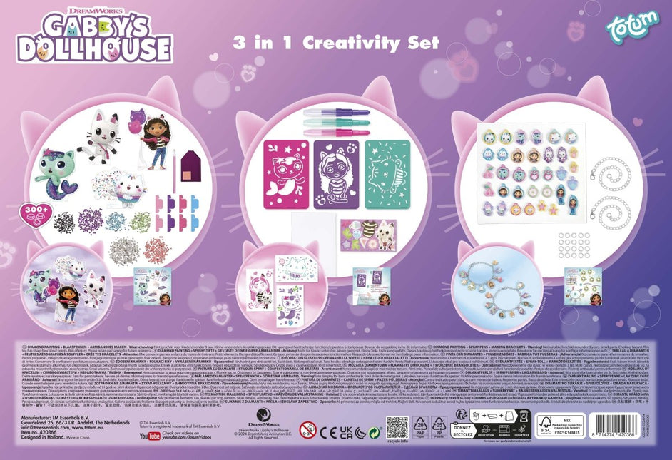 Gabby'S Dollhouse Knutselset 3 delig - Partywinkel - 8714274420366