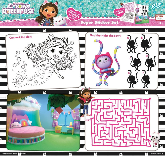Gabby'S Dollhouse Stickers 7st - Partywinkel - 8714274420380