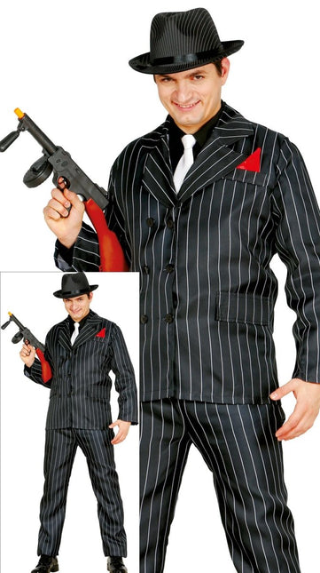 Gangster Kostuum Donkerblauw Heren - Partywinkel - 8434077846551