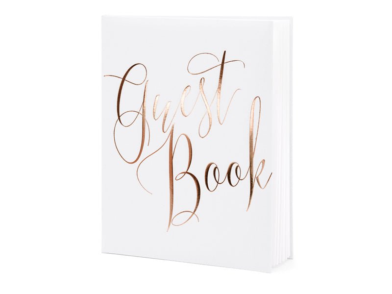 Gastenboek Rose Gouden Letters 24,5cm van Partydeco koop je bij Partywinkel