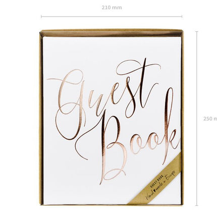 Gastenboek Rose Gouden Letters 24,5cm van Partydeco koop je bij Partywinkel