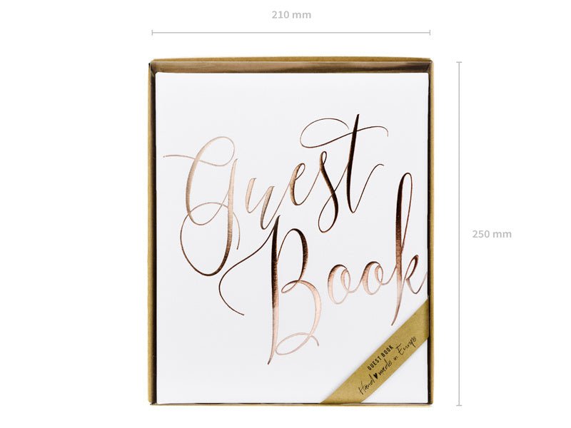 Gastenboek Rose Gouden Letters 24,5cm van Partydeco koop je bij Partywinkel