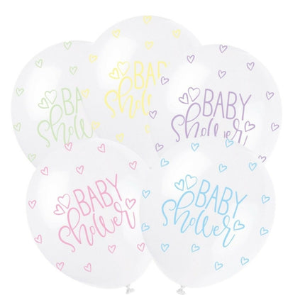Geboorte Ballonnen Baby Shower Pastel 30cm 5st van Unique koop je bij Partywinkel