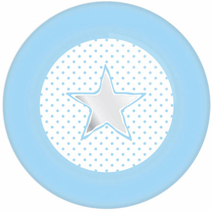 Geboorte Bordjes Jongen 18cm 8st van Haza Witbaard koop je bij Partywinkel