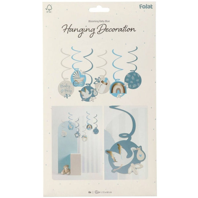 Geboorte Hangdecoratie Babyboy 6st van Folat koop je bij Partywinkel
