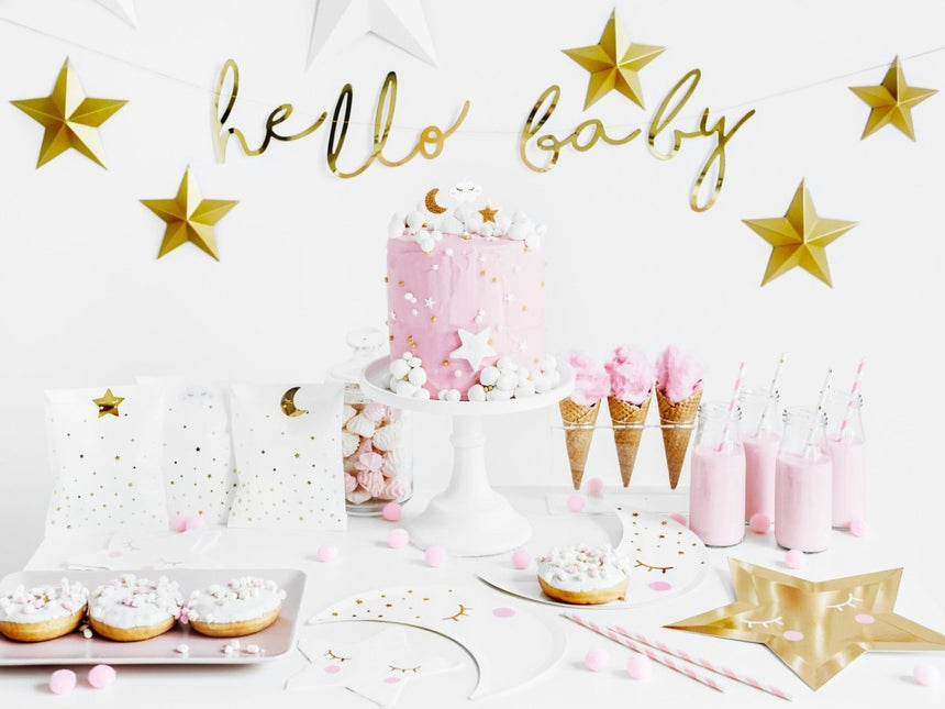 Geboorteslinger Hello Baby Goud 70cm van Partydeco koop je bij Partywinkel