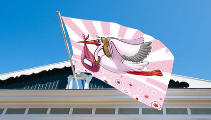 Geboortevlag Meisje 90cm - Partywinkel - 8714572092760