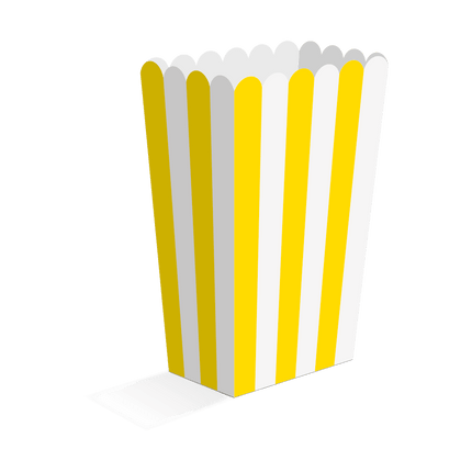 Geel Witte Popcorn Bakjes 13,5cm 8st van WeFiesta koop je bij Partywinkel