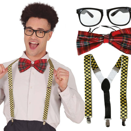 Gekleurde Accessoireset Nerd 3 delig - Partywinkel - 8434077163757