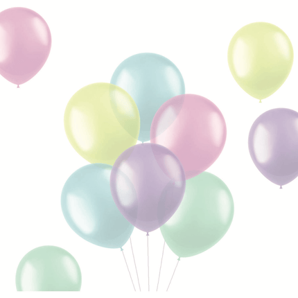 Gekleurde Ballonnen Doorzichtig Pastel 33cm 10st van Folat koop je bij Partywinkel