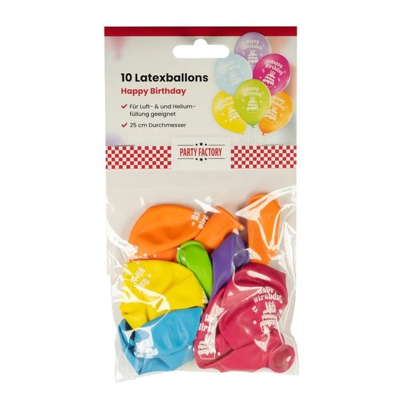 Gekleurde Ballonnen Happy Birthday Taart 30cm 10st van VDV Benefit koop je bij Partywinkel