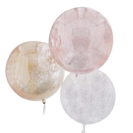 Gekleurde Ballonnen Metallic Glitter 45cm 3st van Ginger Ray koop je bij Partywinkel
