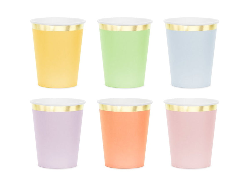 Gekleurde Bekers 220ml 6st van Partydeco koop je bij Partywinkel