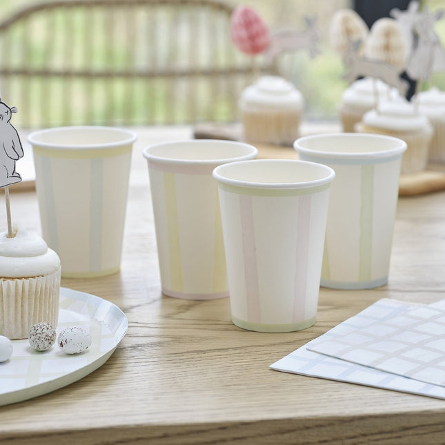 Gekleurde Bekers Pastel 11cm 8st van Ginger Ray koop je bij Partywinkel