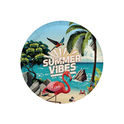 Gekleurde Borden Summer Vibes 22,8cm 8st van Paper Dreams koop je bij Partywinkel