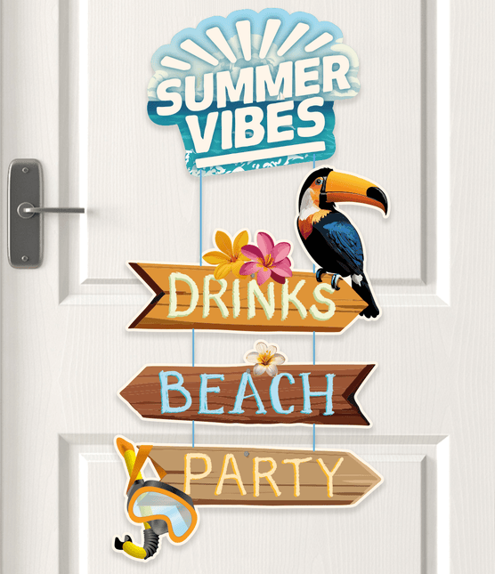 Gekleurde Deurbord Summer Vibes 60cm van Paper Dreams koop je bij Partywinkel