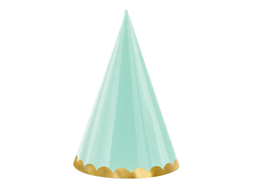 Gekleurde Feesthoedjes Pastel 16cm 6st van Partydeco koop je bij Partywinkel