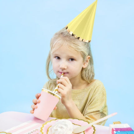 Gekleurde Feesthoedjes Pastel 16cm 6st van Partydeco koop je bij Partywinkel