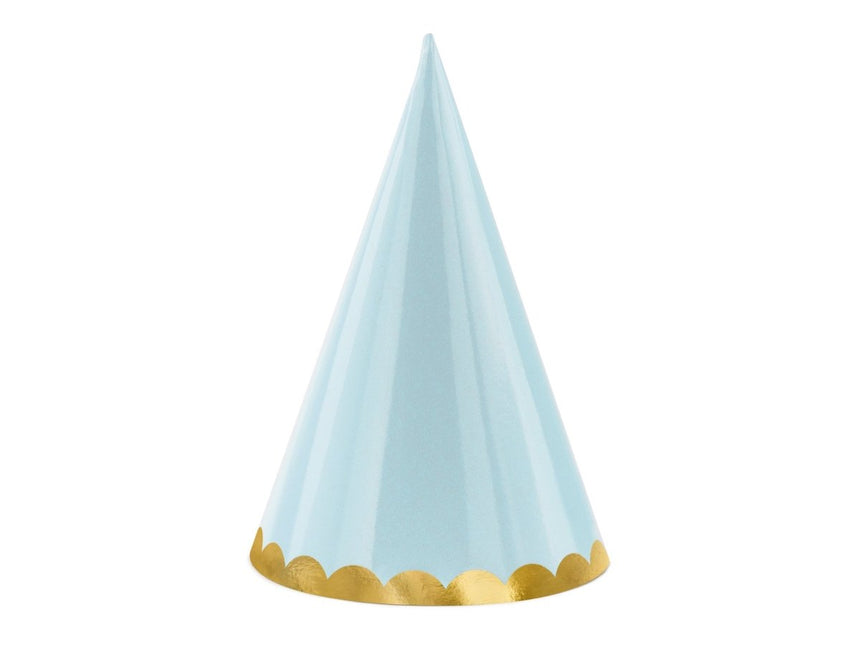 Gekleurde Feesthoedjes Pastel 16cm 6st van Partydeco koop je bij Partywinkel