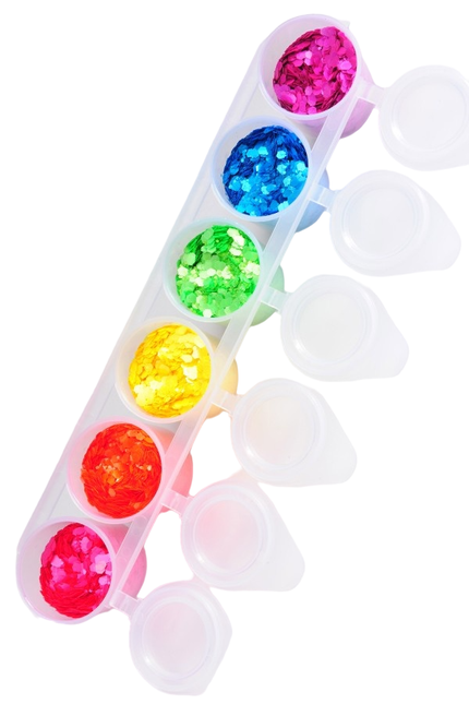 Gekleurde Glitters Fluorescent 6st van Superstar koop je bij Partywinkel