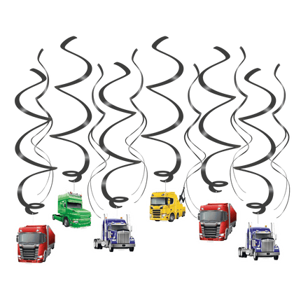 Gekleurde Hangdecoratie Trucks 70cm - Partywinkel - 8716764237720