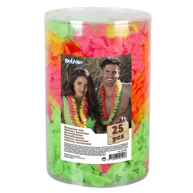 Gekleurde Hawaii Krans 25st van Boland koop je bij Partywinkel