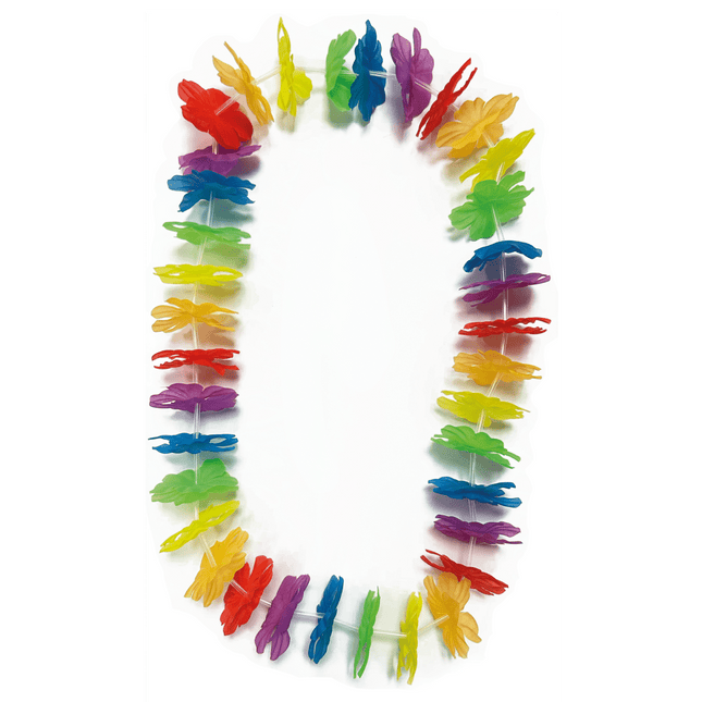 Gekleurde Hawaii Krans Regenboog van Procos koop je bij Partywinkel