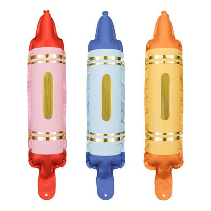 Gekleurde Helium Ballon Potlood Leeg 30cm 3st - Partywinkel - 5904555052284