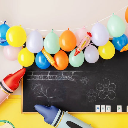 Gekleurde Helium Ballon Potlood Leeg 30cm 3st - Partywinkel - 5904555052284