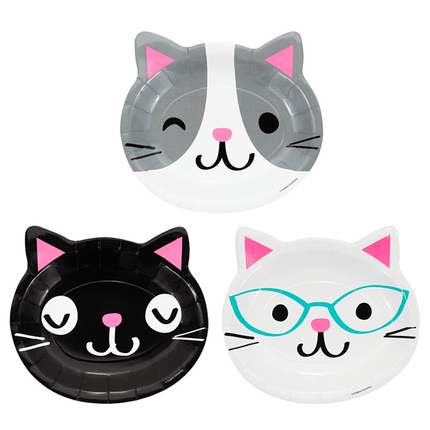 Gekleurde Party Cats Borden 23cm 8st van Creative Converting koop je bij Partywinkel