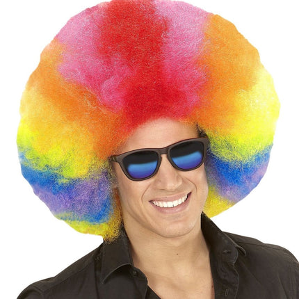 Gekleurde Pruik Afro Extra Groot van Widmann koop je bij Partywinkel